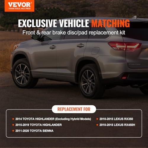 VEVOR FRONT AND REAR BRAKE KIT COMPATIBLE WITH TOYOTA SIENNA, -  SILVER