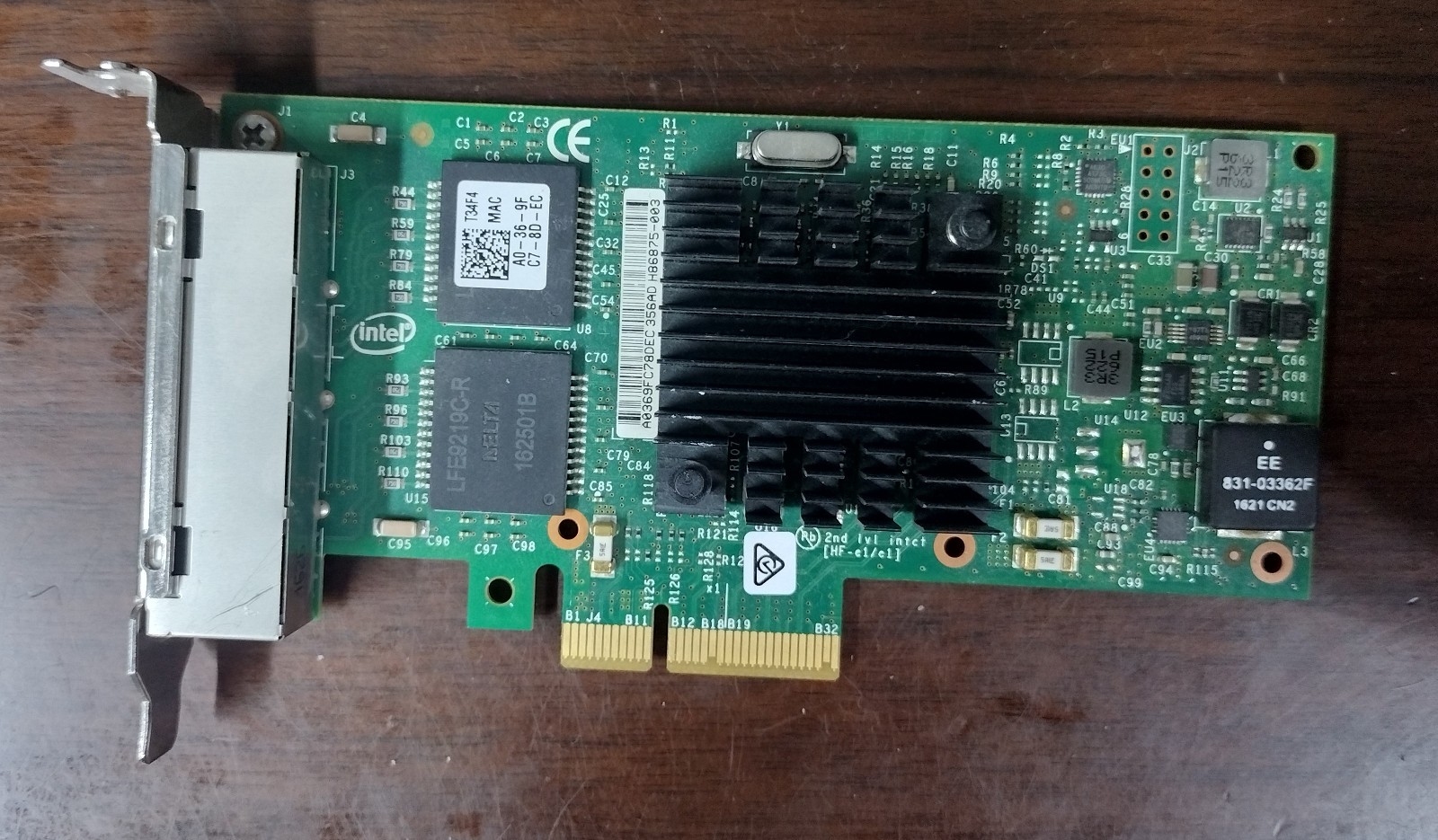 Dell 0T34F4 Intel I350-T4 Quad Port 1GbE RJ45 PCIe Network Adapter Low Profile