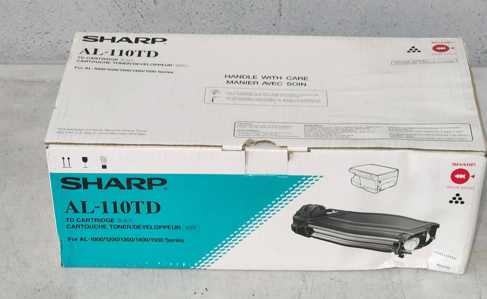 Sharp AL-110TD Black Toner Developer Cartridge Genuine New Sealed Damaged Box