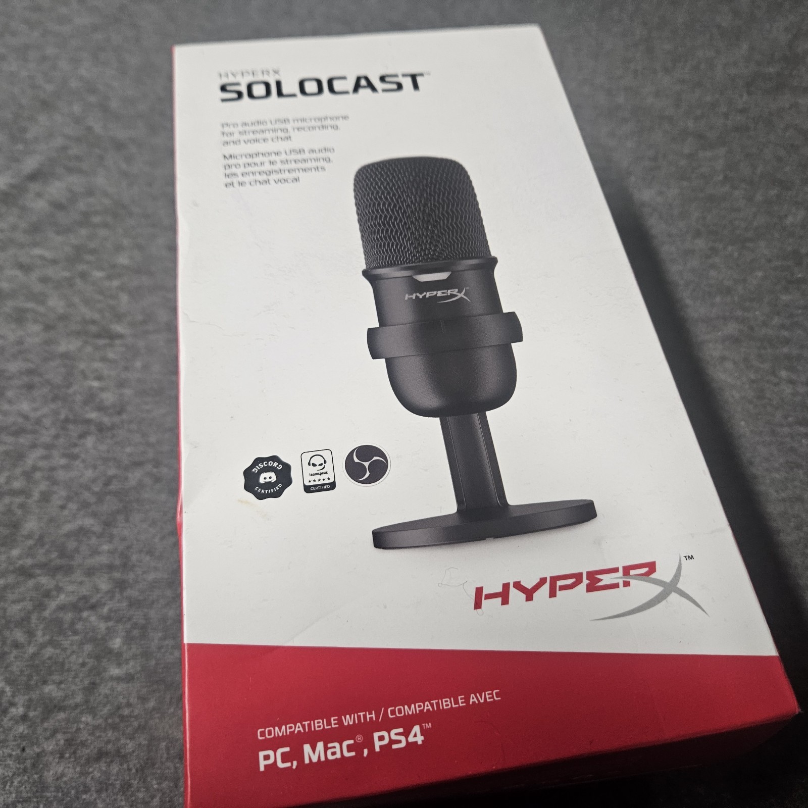 HyperX Solocast Gaming Microphone with USB Condenser Black PC MAC PS4 PS5 XBOX