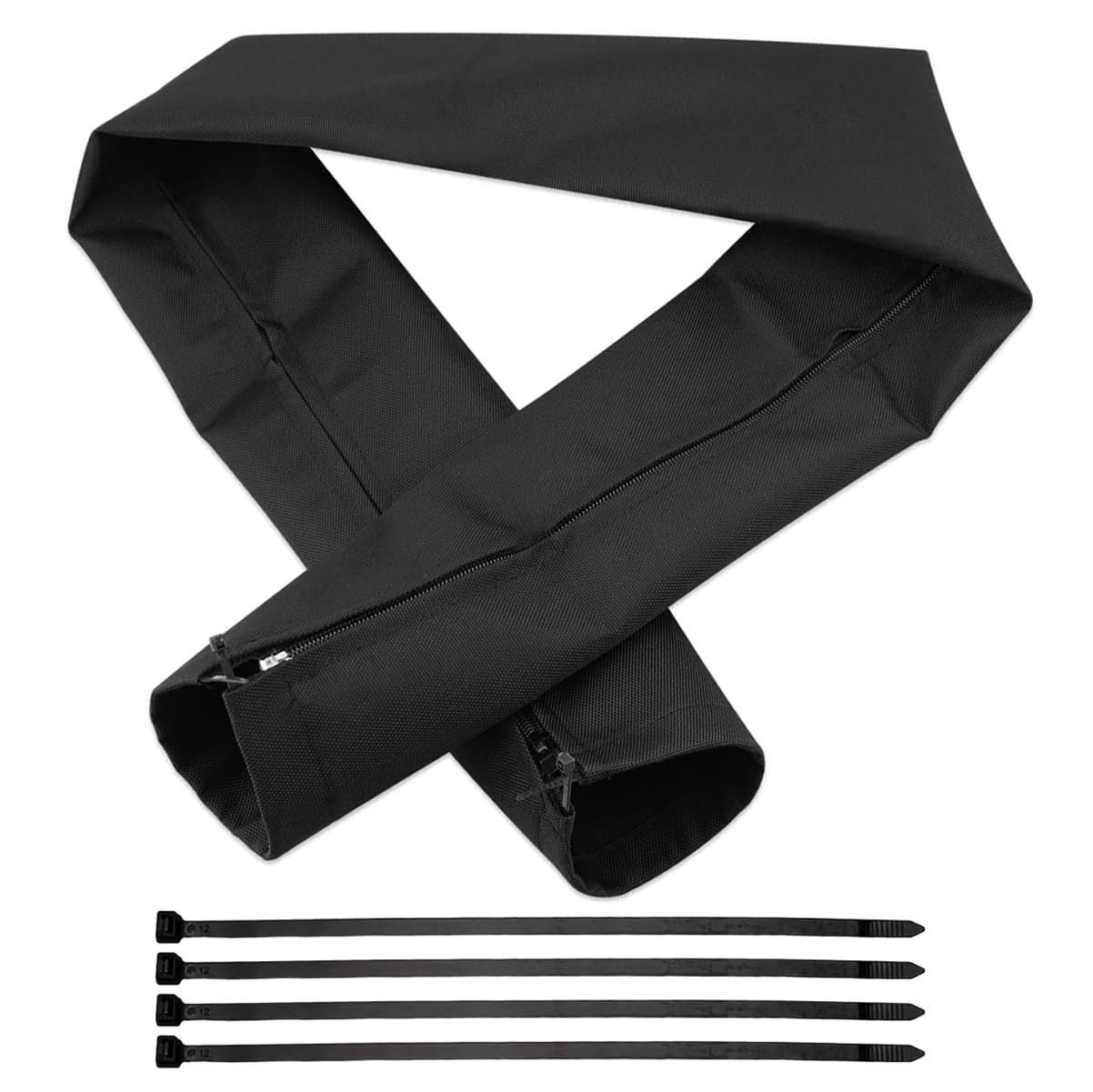 48Inch Zippered Outboard Motor Cable Sleeve, Waterproof & 4Pcs Cable Tie