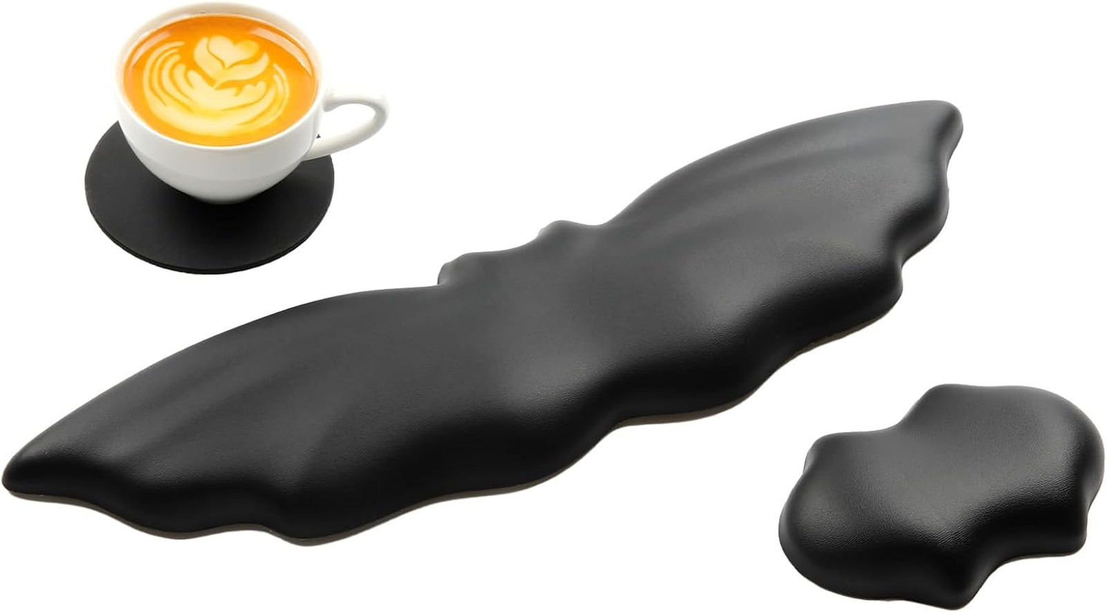 Goth Keyboard Wrist Rest Set Soft Leather Halloween Bat Wrist Pad Mouse Pad