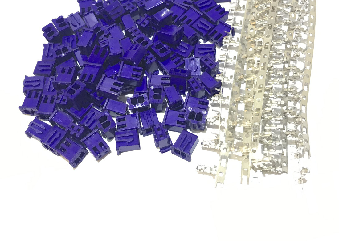 2-Pin JST-XH 2.5mm Purple Color Female Connector Crimp Pin DIY RC Battery 50 Set