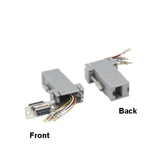 [x10] DB9 Female to RJ45(8P8C) Female Modular Adapter Convert Serial Connection