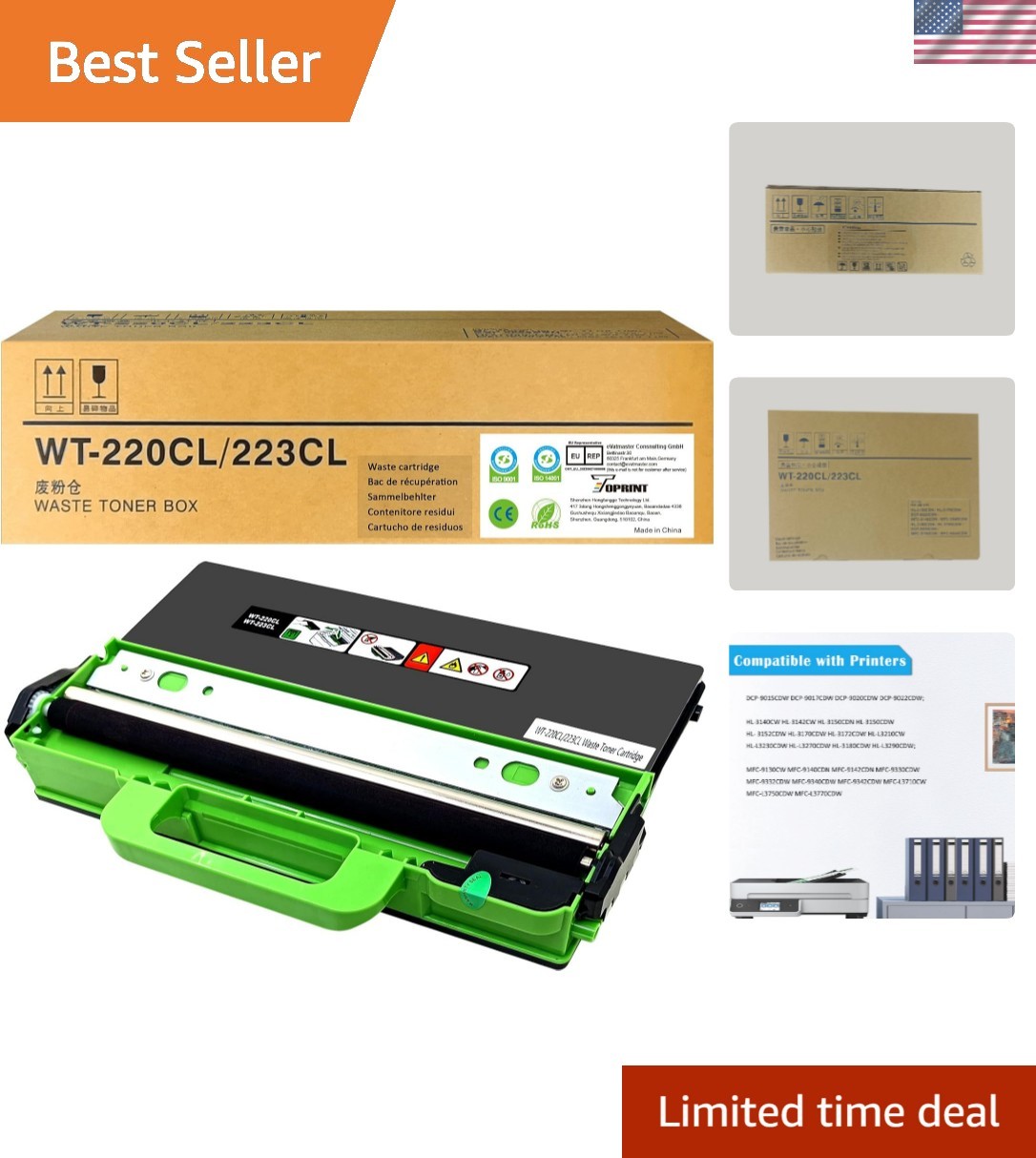 High-Yield Waste Toner Box WT-220CL & WT-223CL for Reliable Printing Performance