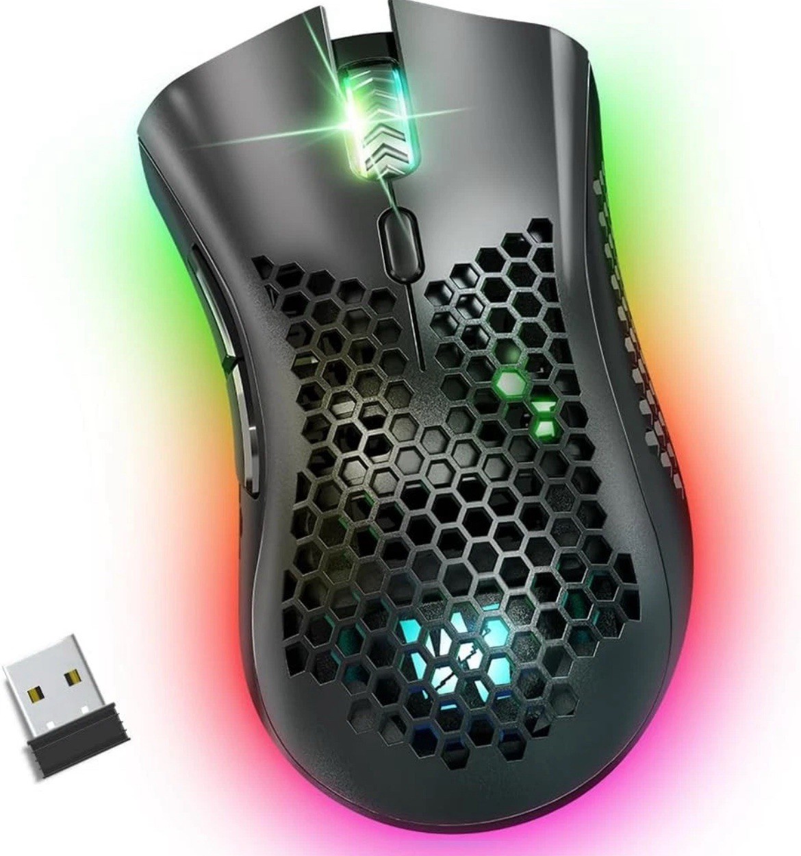 WOLFLAWS KM-1 RGB WIRED GAMING MOUSE 8 BUTTONS HONEYCOMB DESIGN NEW IN BOX