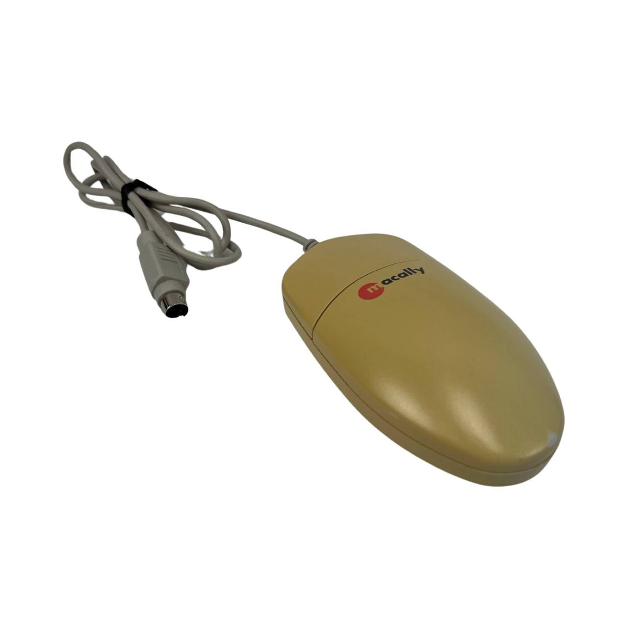 Vintage Apple Macally Desktop Mouse One Button Beige 12BMAC-MM01