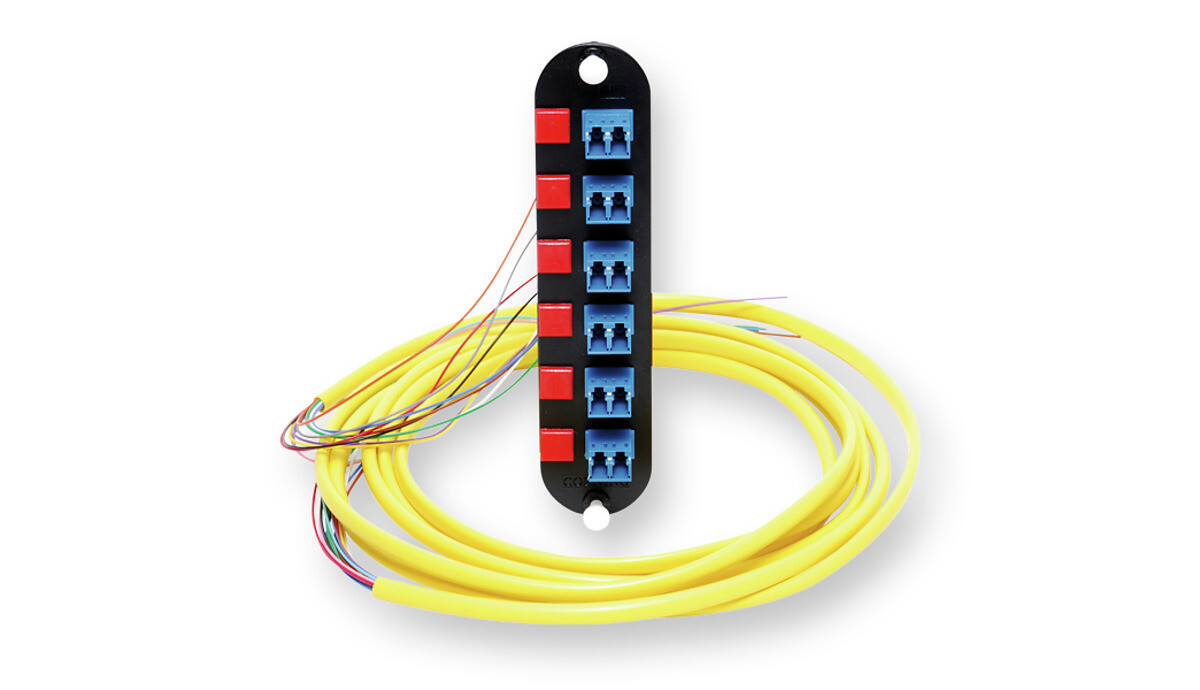 Corning LANscape CCH Patch Panel with 12 LC Duplex OS2 Single-mode Adapters 
