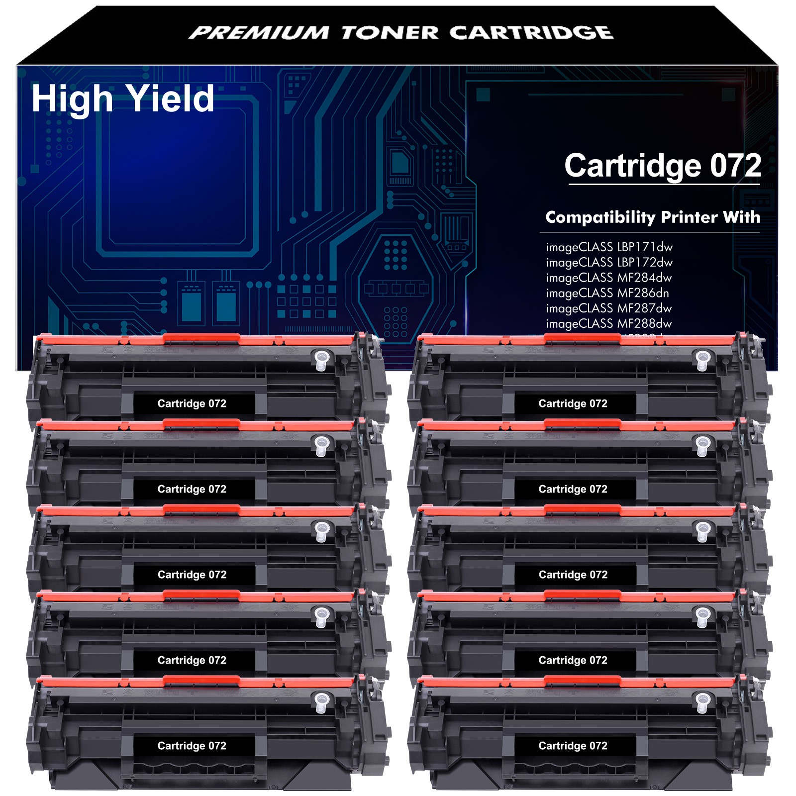 10P CRG072 Toner Cartridge Compatible Canon CRG072 MF284dw MF287dw MF280 MF289dw