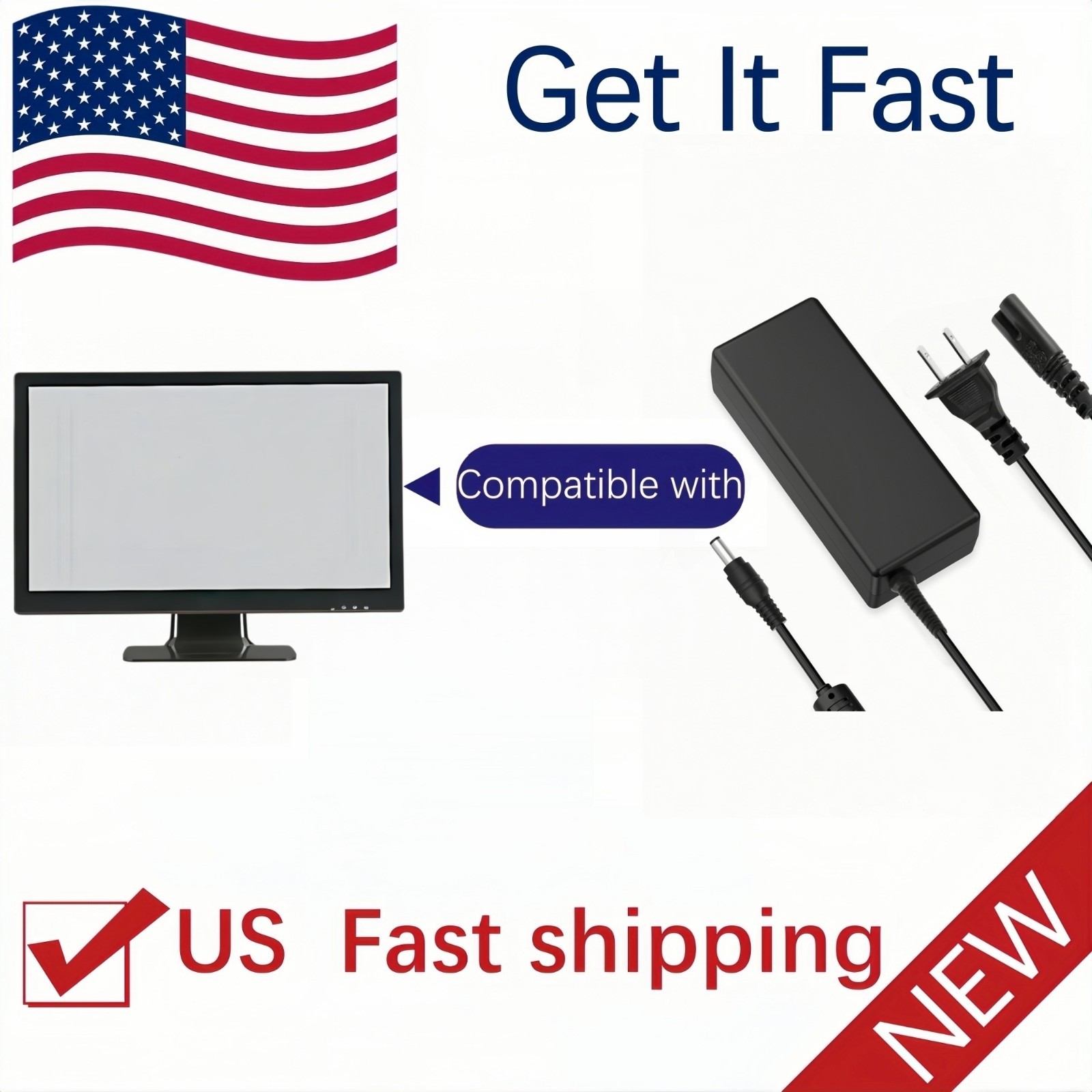 AC DC Adapter Charger Power Supply Cord For HP 2511x 25 inch LED LCD Monitor PSU