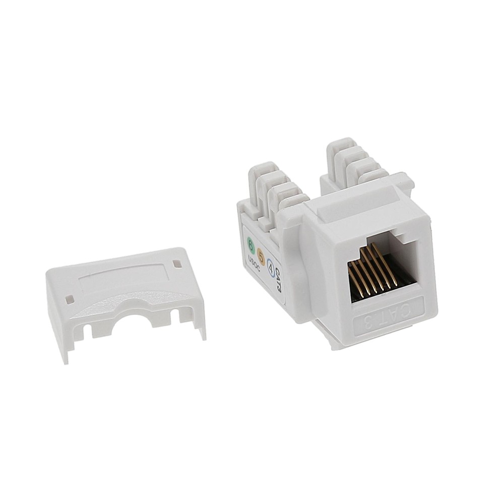 5 Pack of RJ11/12 (CAT3) 110 Type Keystone Jack White