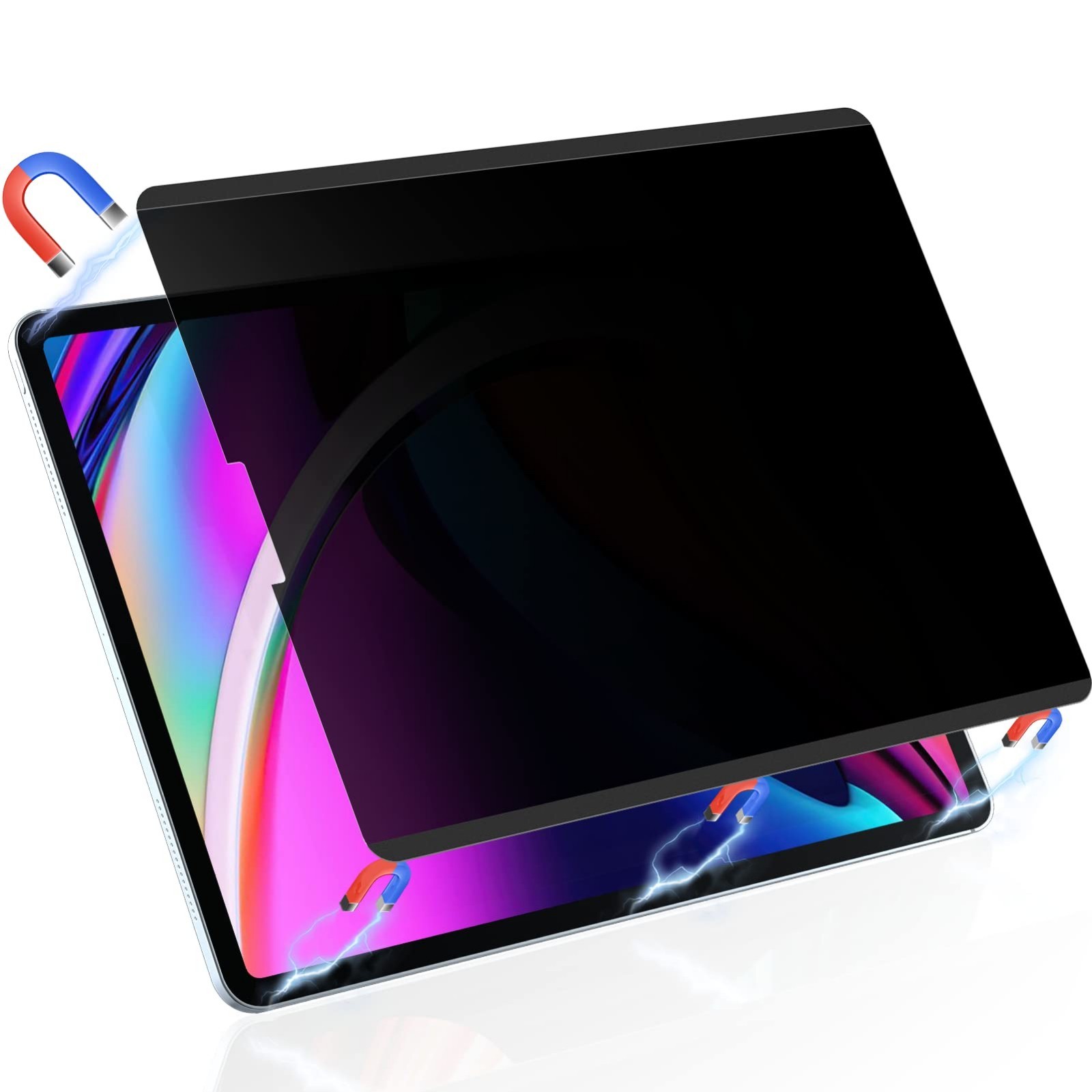 Magnetic Privacy Screen Protector for iPad Pro 12.9" - Anti-Glare, Removable Blu