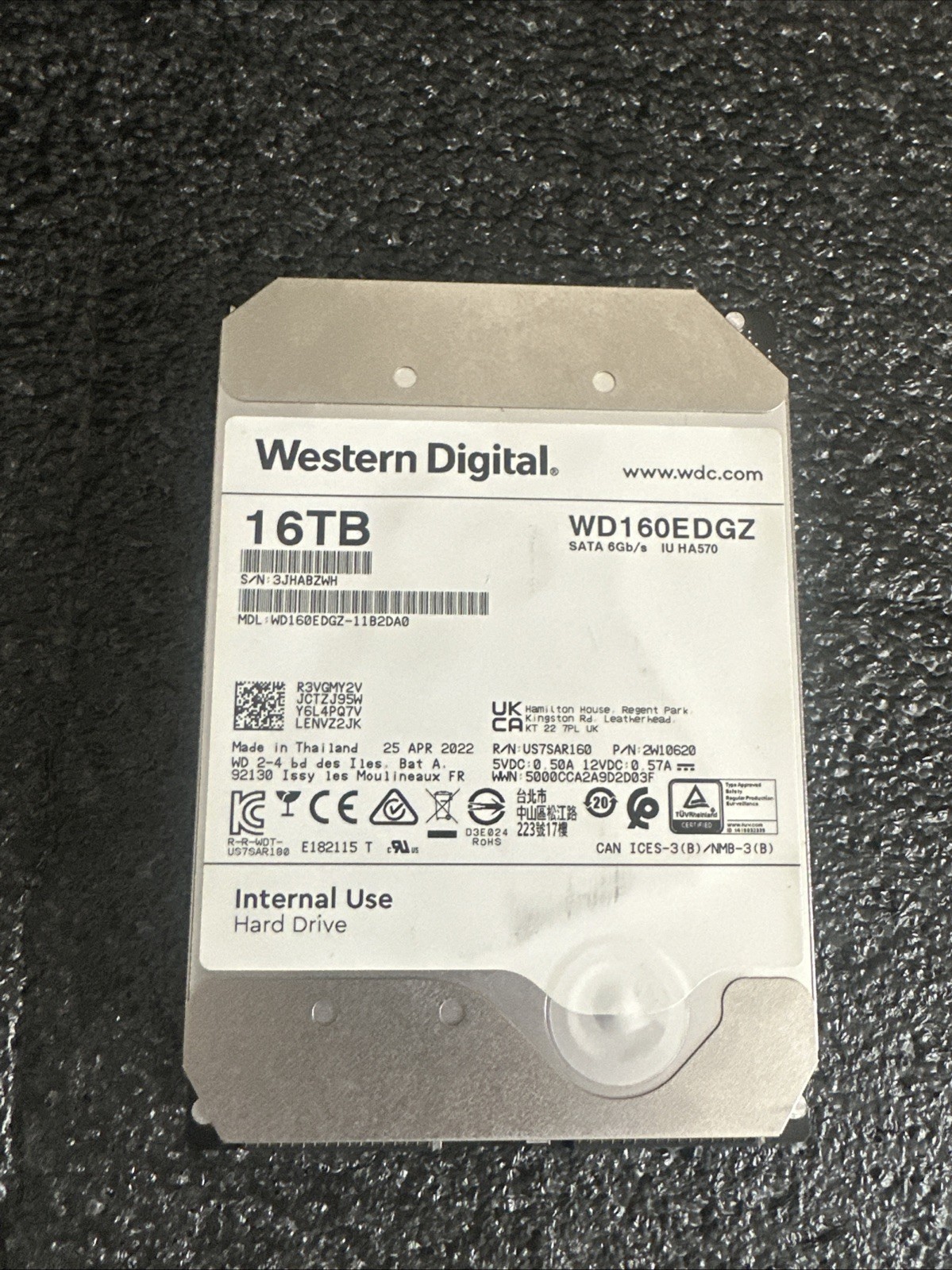 WD Ultrastar DC HC550 16TB 7.2K RPM 3.5'' SATA (WUH721816ALE6L4) Internal HDD