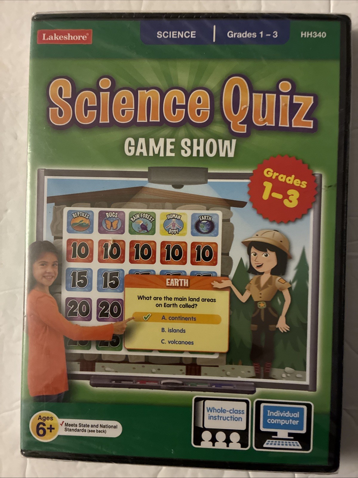 Lakeshore Science Quiz Game Show Educational Learn Grades 1-3 CD ROM New Sealed