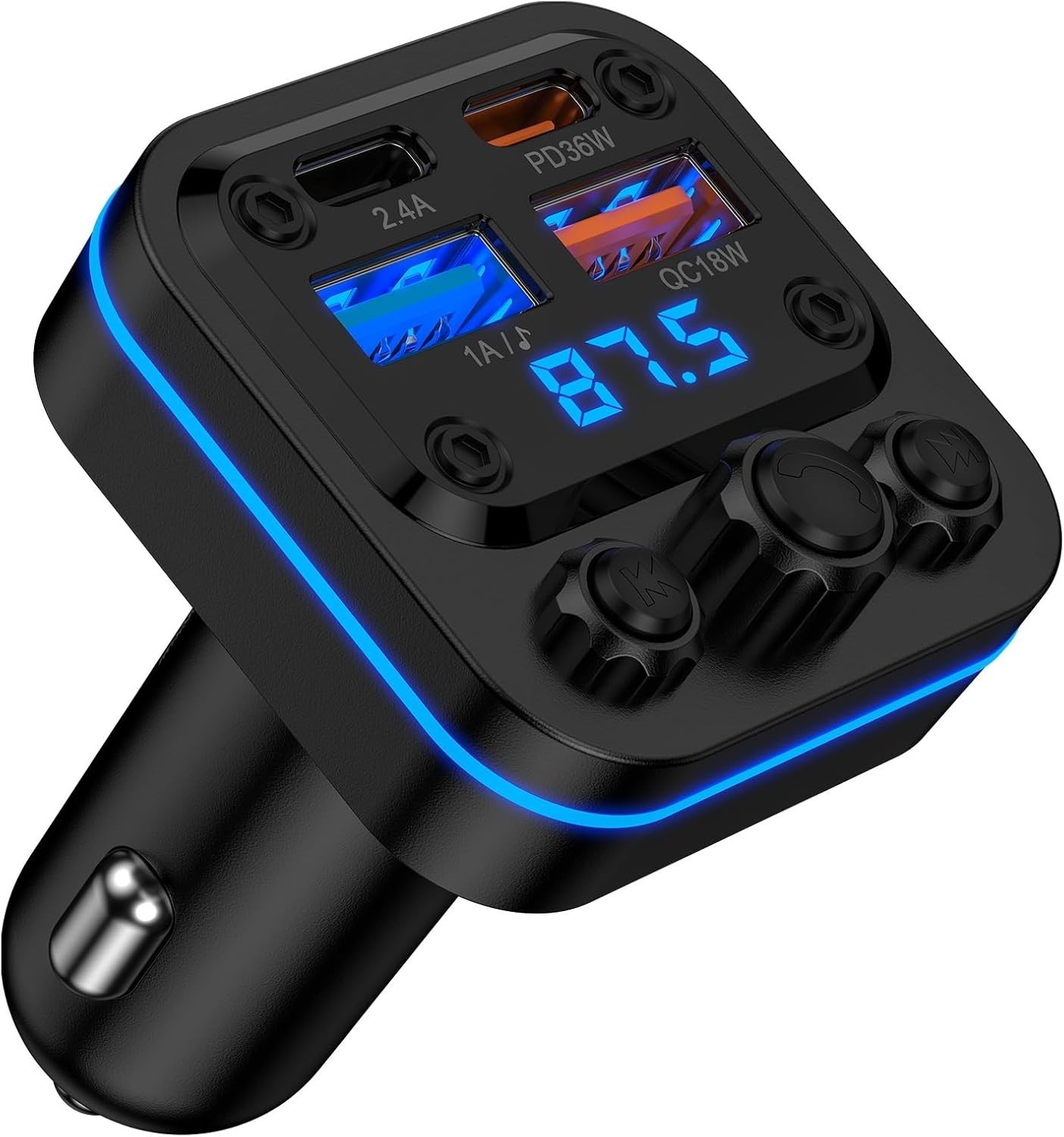 Transmisor Bluetooth 5.4 USB Para Carro Auto Cargador Receptor Adaptor FM Radio
