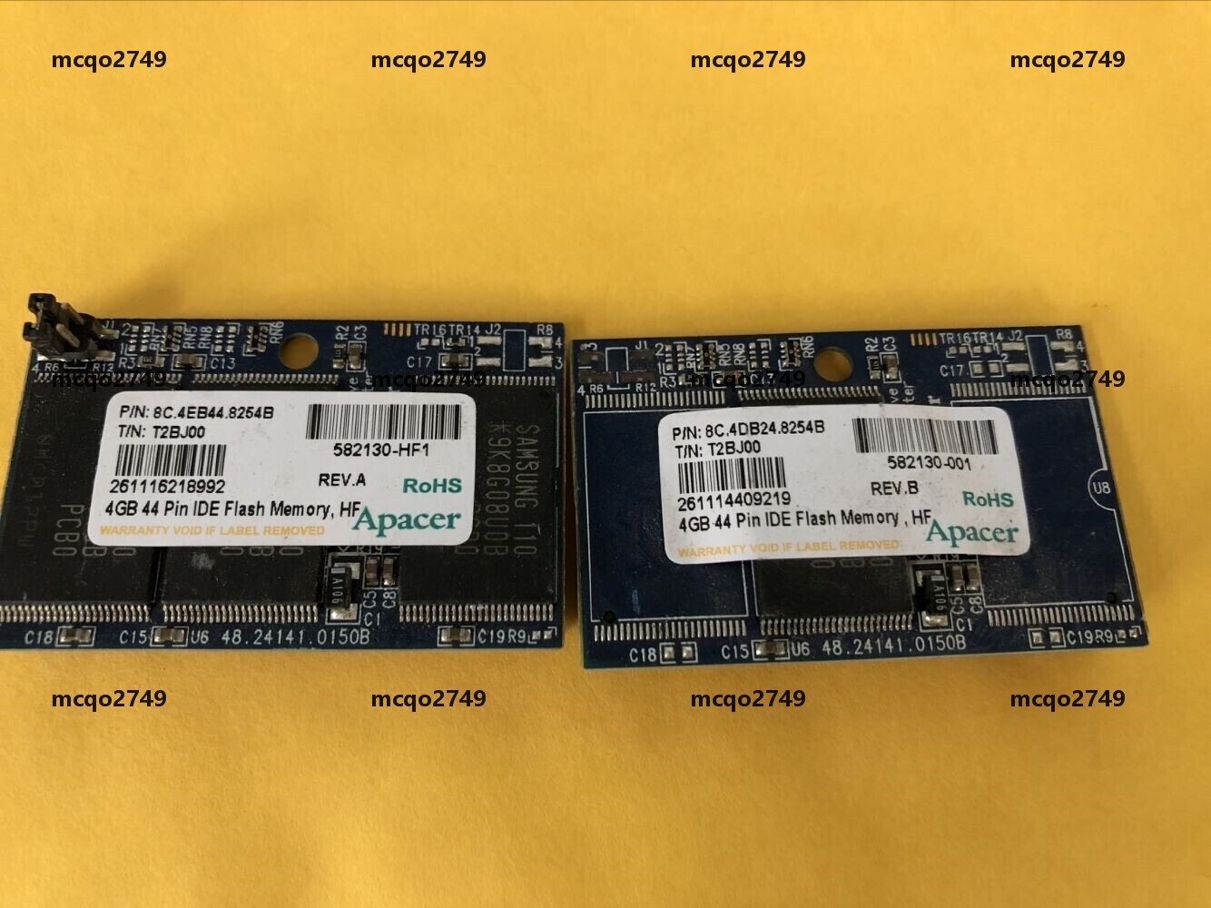 2pcs Apacer 4GB 44-Pin IDE Flash Memory NOTEBOOK DOC DOM FLASH