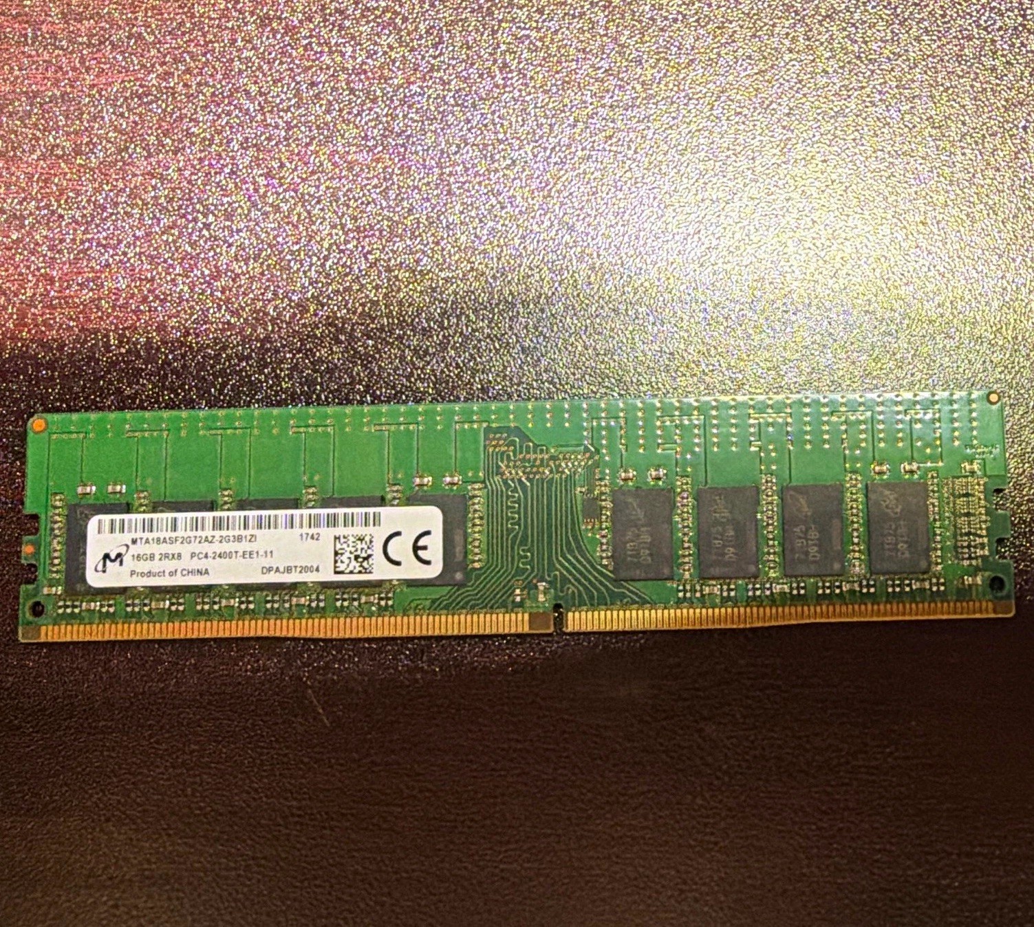 Micron 16GB DDR4-2400 PC4-2400T UDIMM Unbuffered RAM MTA8ASF2G72AZ (Tested)