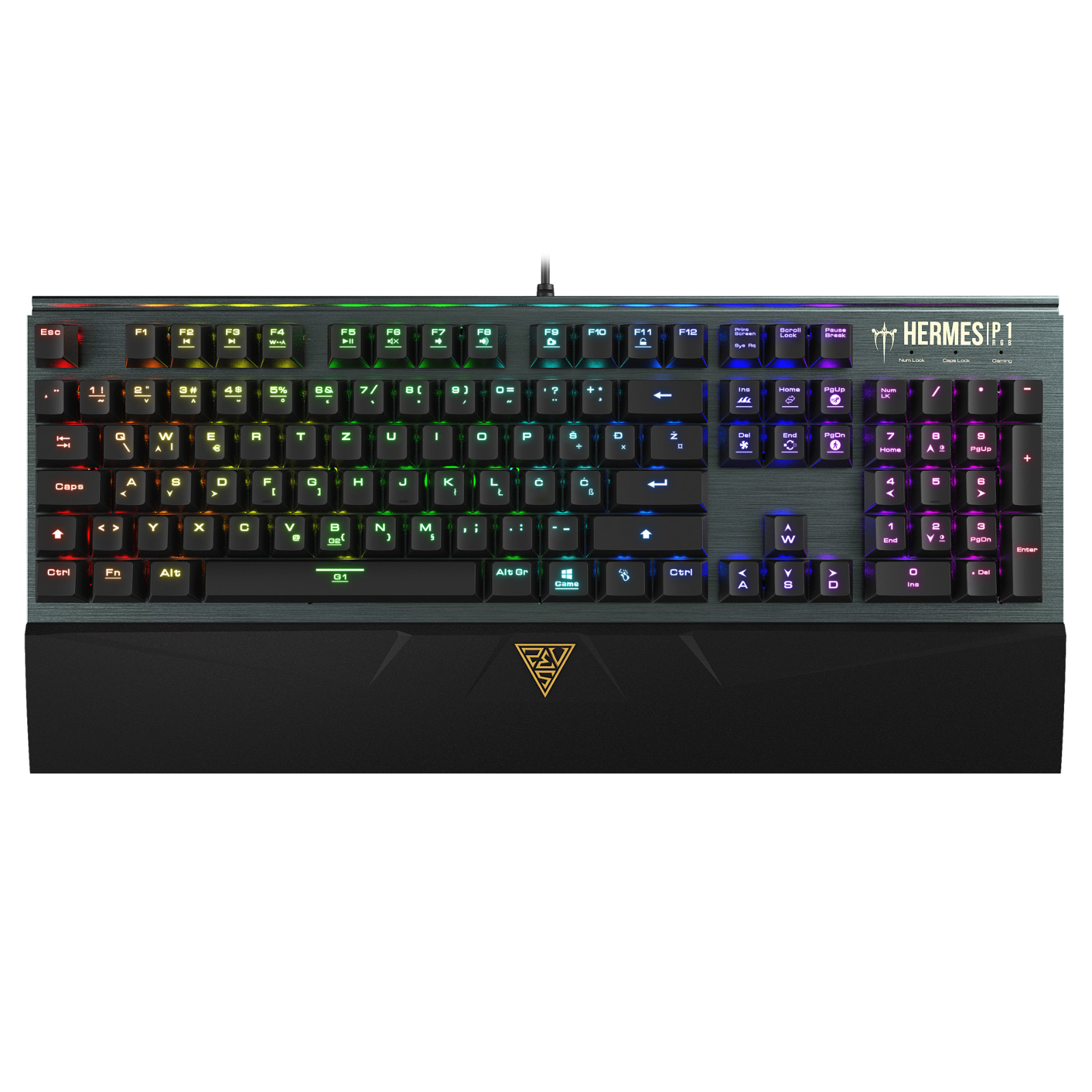 GAMDIAS HERMES P1 RGB Mechanical Gaming Keyboard, Macro Keys, Wrist Rest, Wired