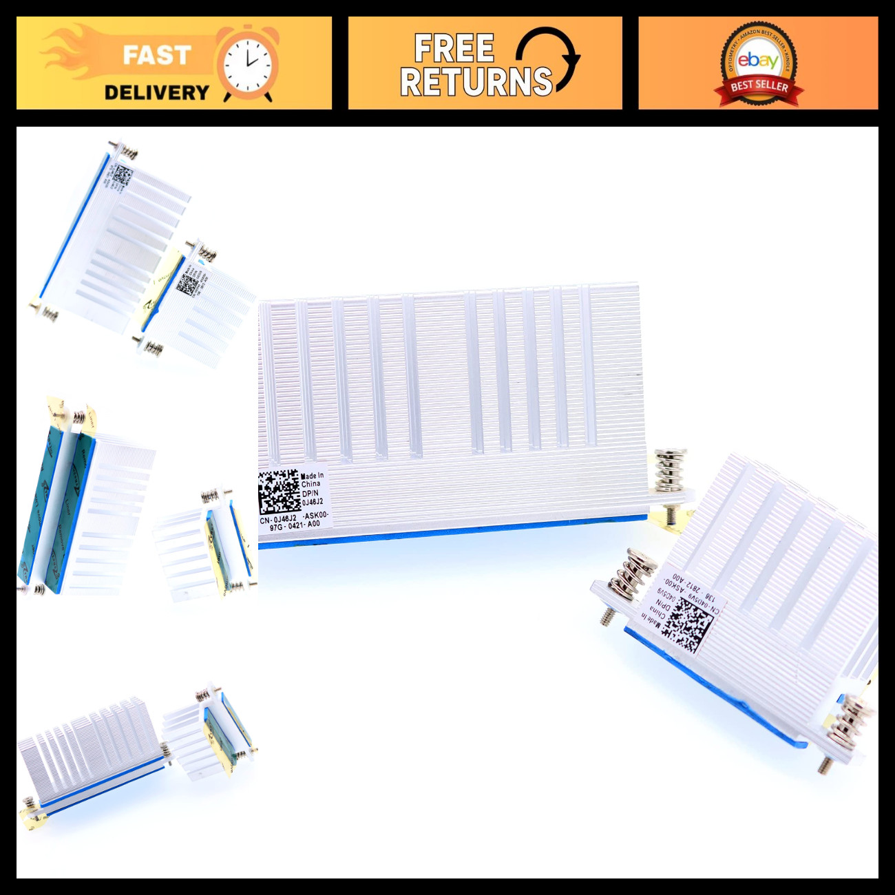 Large CPU VR Heatsink Module J46J2 w/Small VRM Heatsink for Dell Alienware R10 R