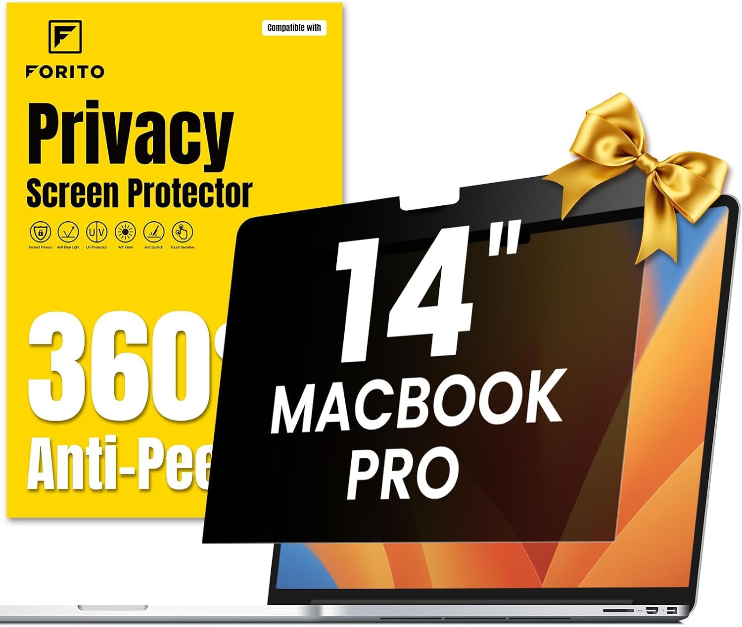360° Privacy Screen Protector Compatible with MacBook Pro 14 inch Anti Peeping