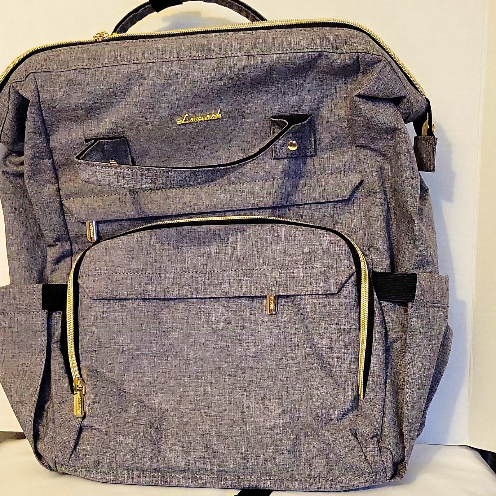 LOVEVOOK Gray Padded Laptop Backpack partitions solid universal compatible