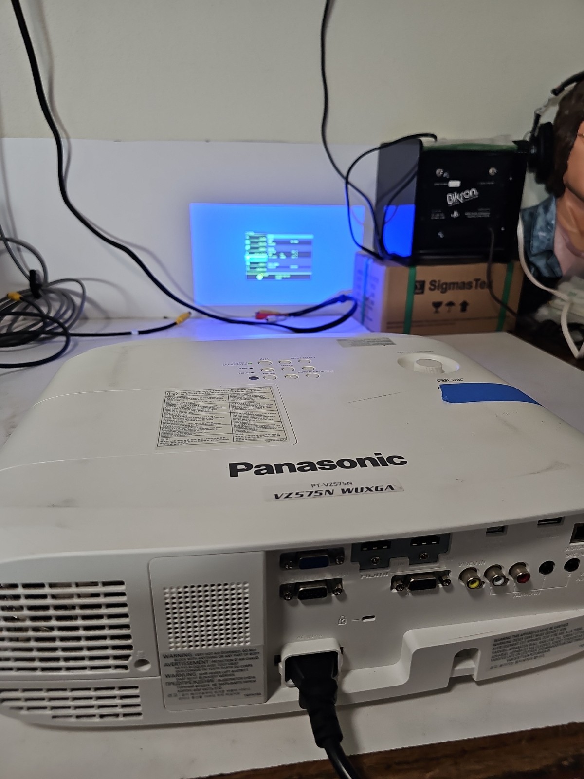 Panasonic PT-VZ575N WUXGA LCD Projector Hours 2159 Lamp Hours W/ Remote