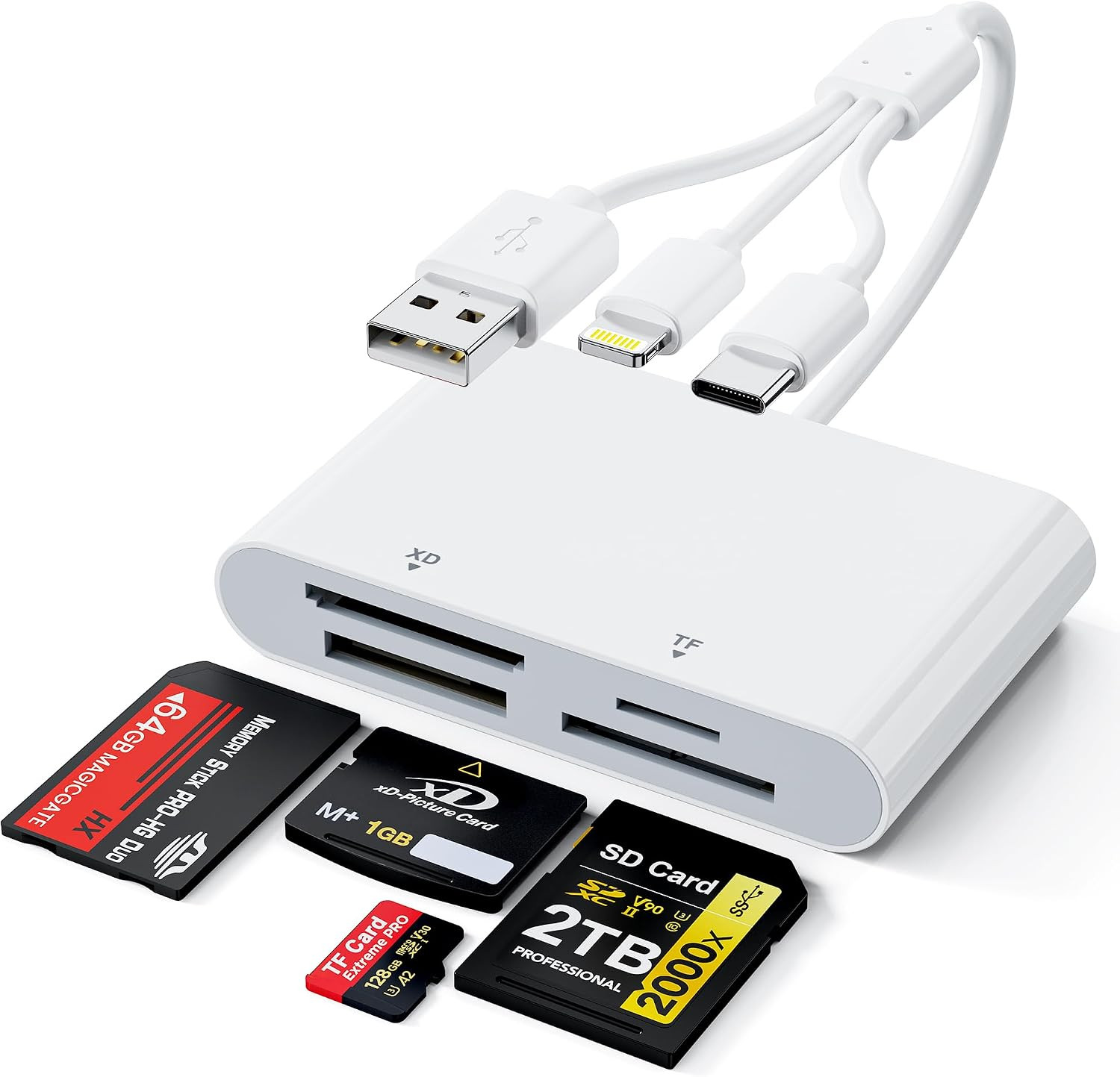 4-In-1 Multi Card Reader Memory Stick Pro Duo Adapter, Sd/Micro SD/MS/XD