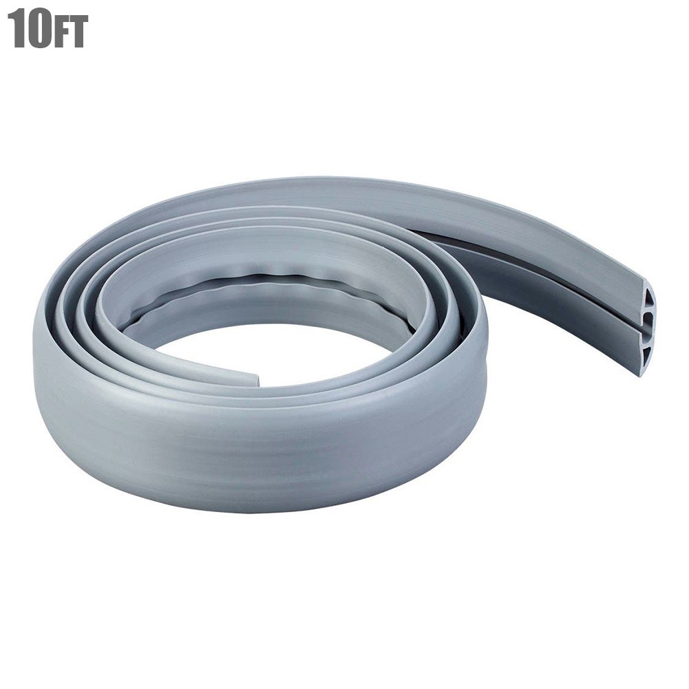 10FT Rubber Duct Cable Management Raceway Cover Cord Organizer Floor Countertop