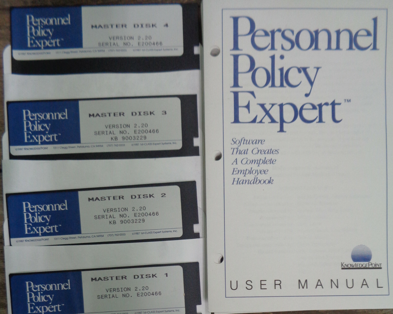 [Artificial Intelligence] 1989 Personnel Policy Expert, software  for IBM PCs