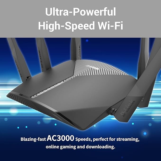 D-Link WiFi Router AC3000 Mesh Smart Internet Network Voice Control, -  Black
