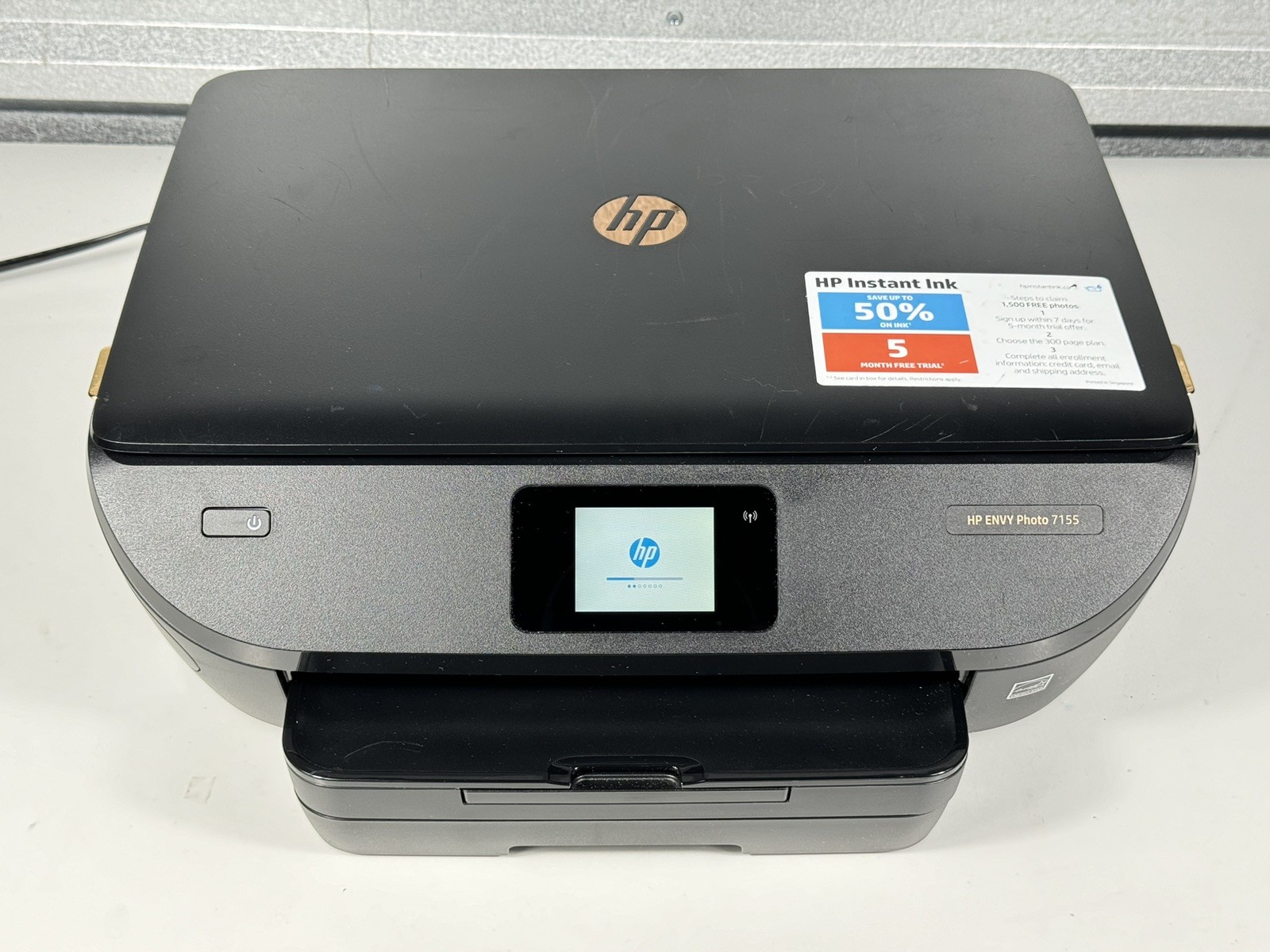 HP Envy Photo 7155 Inkjet Printer Wireless Print Scan Copy Black Needs Ink
