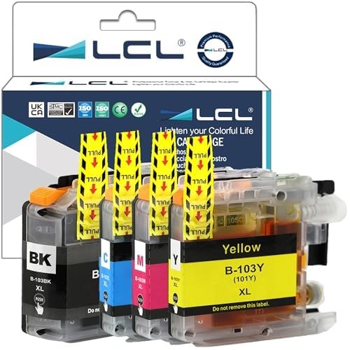 LCL Compatible Ink Cartridge Replacement 4 Pack, Black Cyan Magenta Yellow
