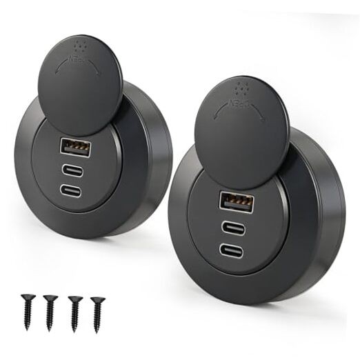 72W 3-Port RV USB Outlet, Dual PD 3.0 Type-C & QC3.0 Fast Charger 2 Pcs