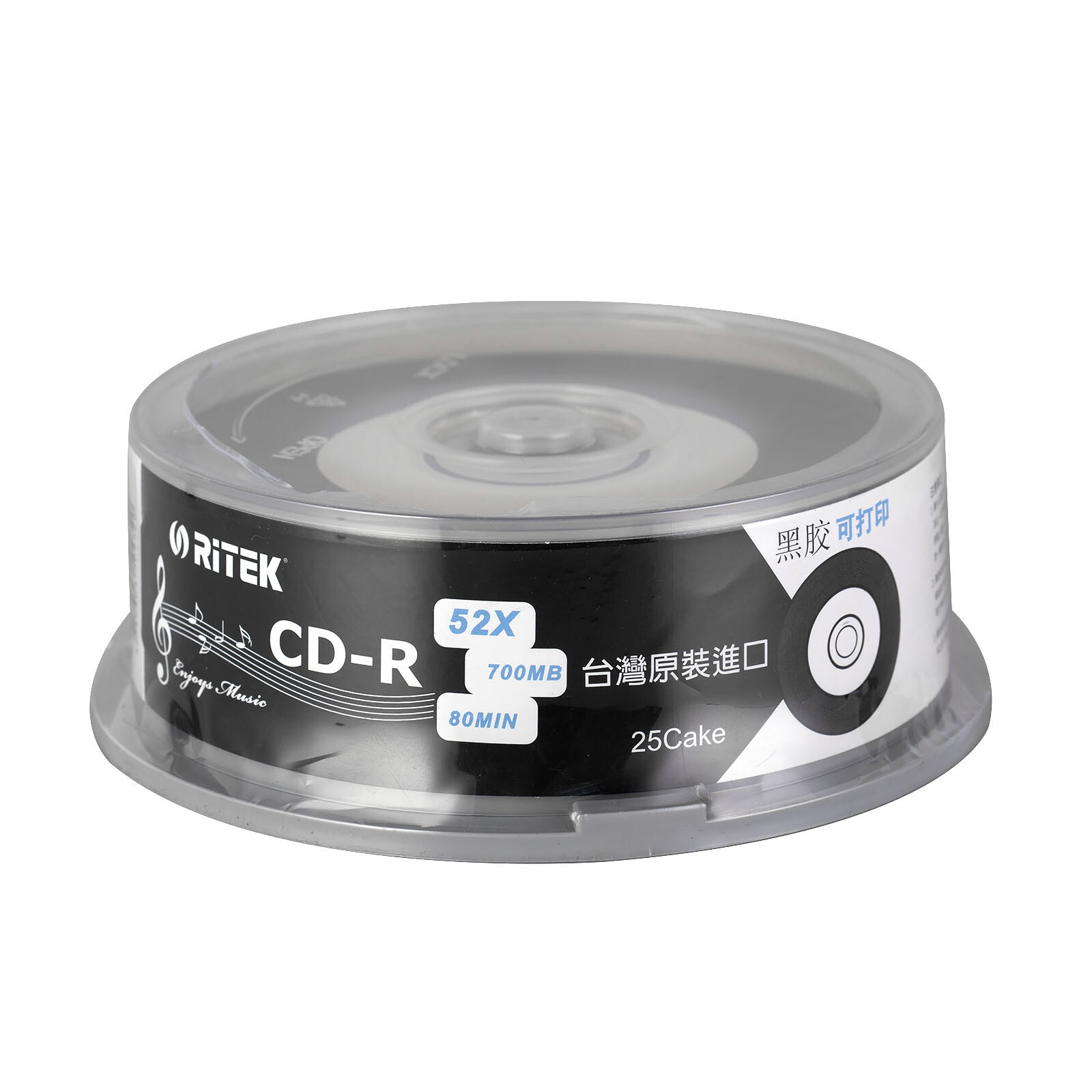 25pcs CD-R Blank Discs 700MB 80min Data Record Vinyl Black 65mm Circle Printable