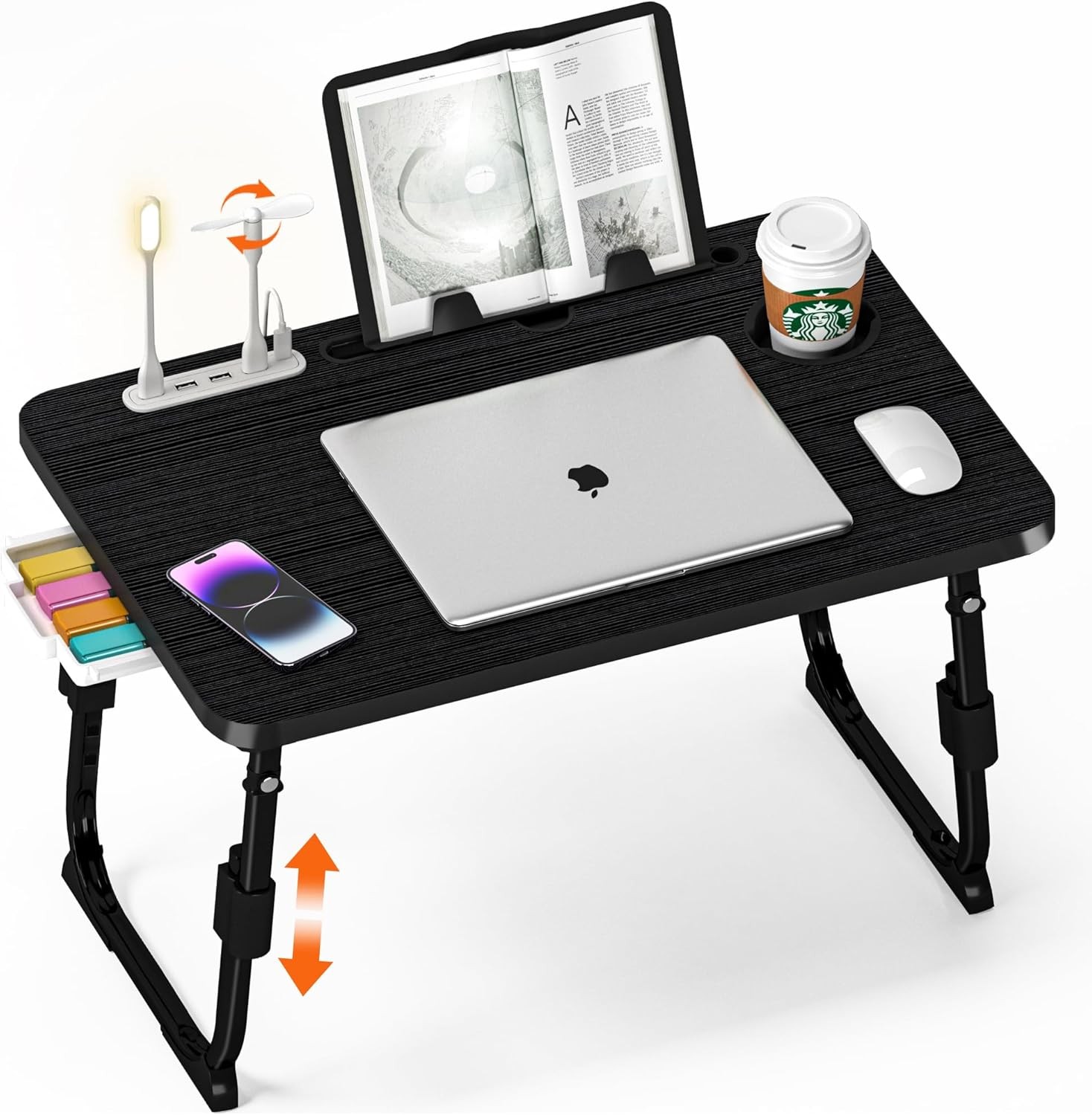 Laptop Tray Lap Desk Stand Folding Bed Table Notebook Tray Cup Slot Adjustable