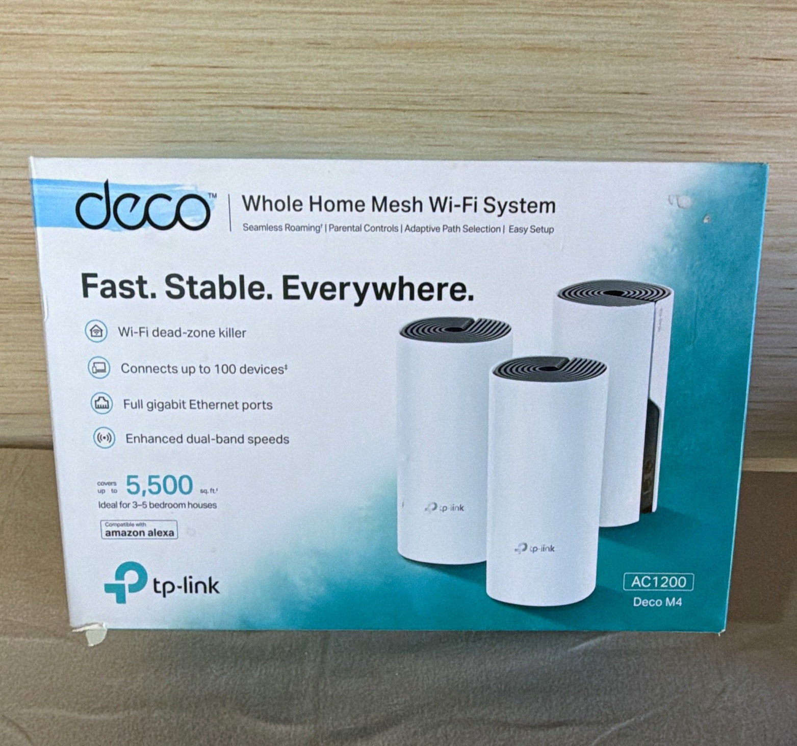 TP-LINK Deco M4 AC1200 Mesh Wi-Fi Router System 3-Pack White Parental Ctrl