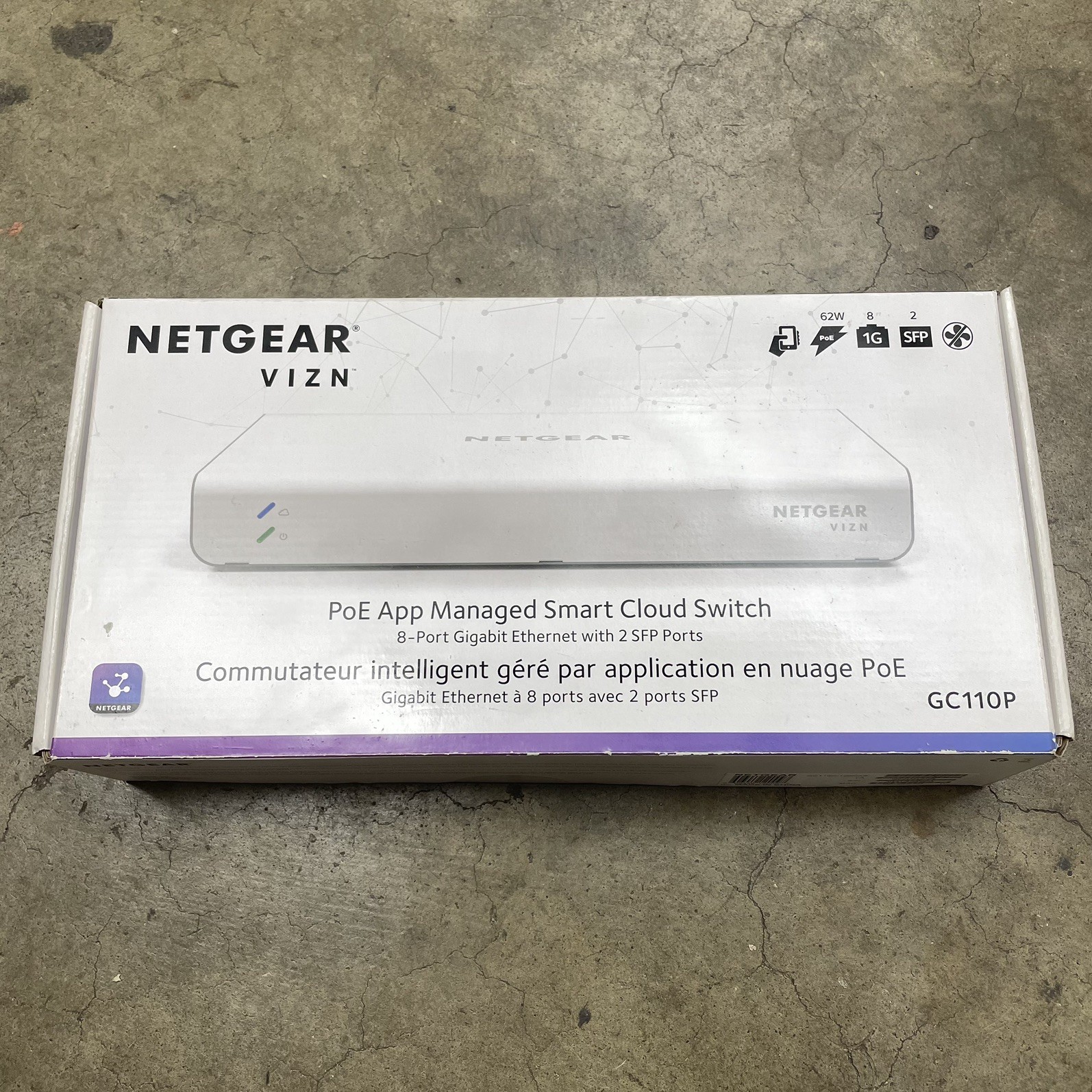 Netgear GC110P PoE Smart Cloud Switch 8-Port Gigabit Ethernet w/2 SFP Ports