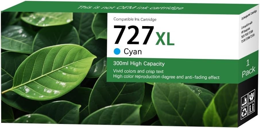 727 Cyan Ink Cartridge HP DesignJet T930 T920 T2530 T2500 T1530 T1500 BN