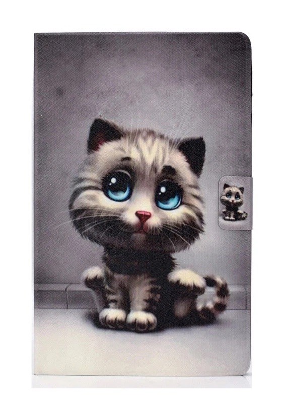 Tablet Case Cute Cat Faux Leather Flip Case Protective Cover for 7.5-8.5 Tablet