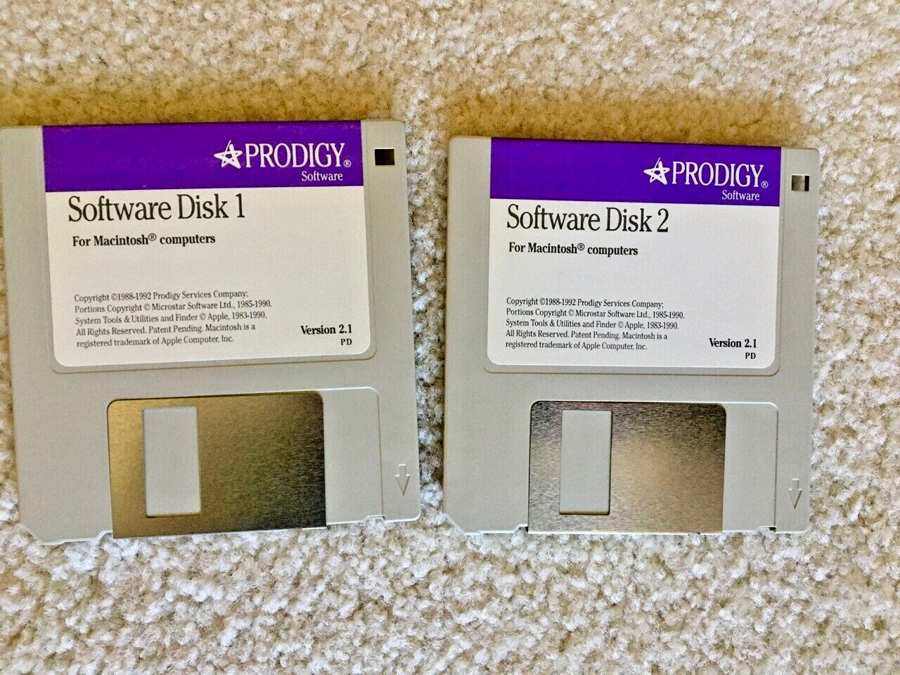 VERY RARE PRODIGY SOFTWARE FOR MAC MACINTOSH - 2 800K Floppies • COLLECTORS ITEM