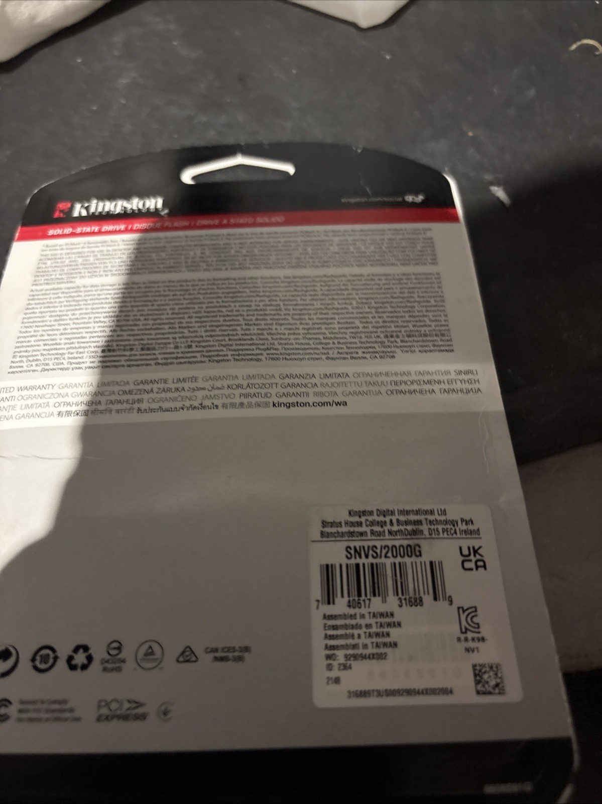 Kingston NV1 PCIe NVMe SSD 2TB  M.2 2280 - SNVS/2000G