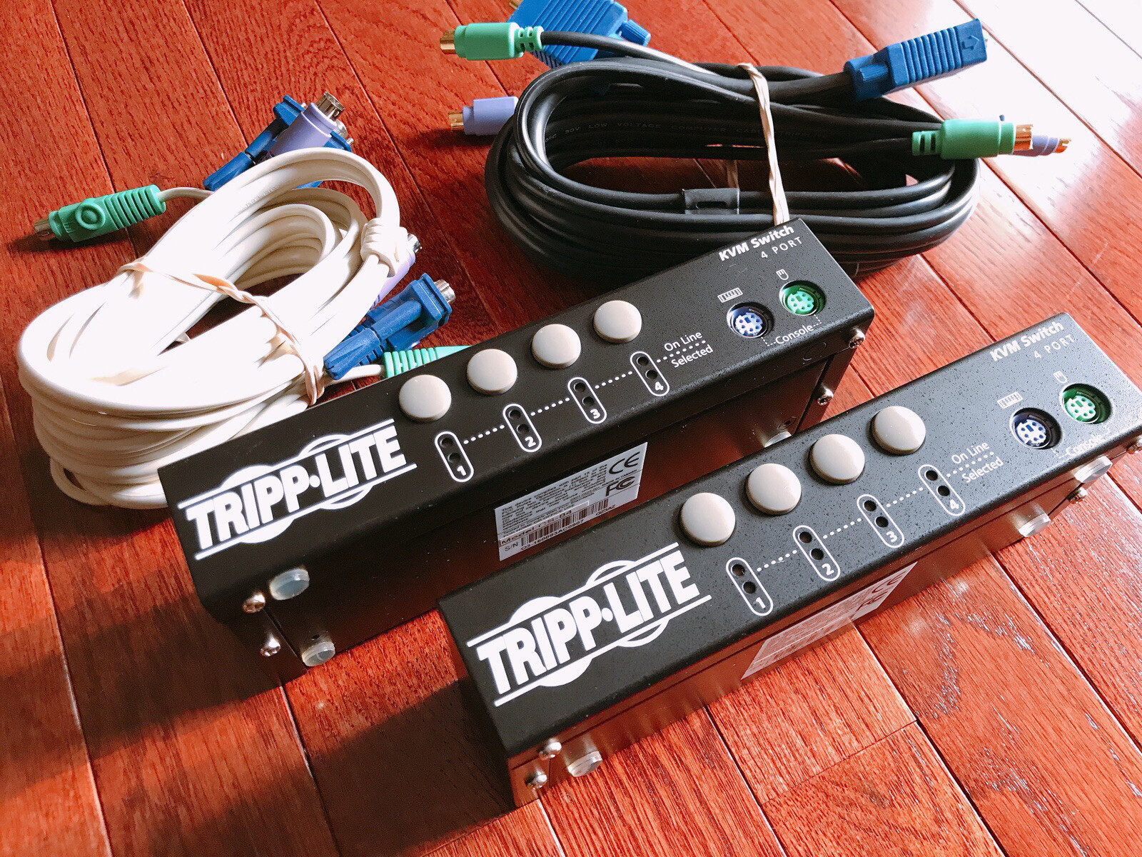 Tripp Lite KVM CS-84, 2 Units with Cables, Tested
