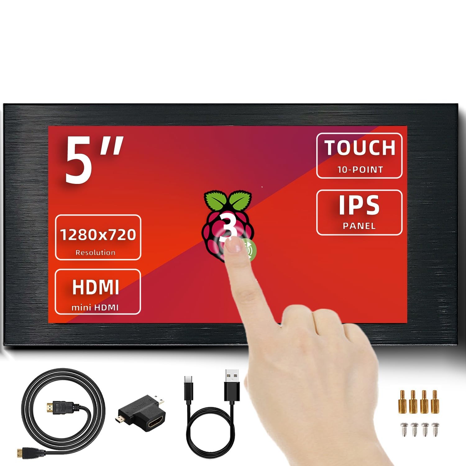 VIEWMEI 5 inch Touch Screen Monitor, 1280x720 Mini IPS Display, HDMI PC Monit...