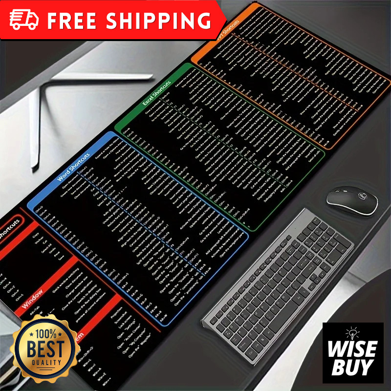Office shortcuts mouse pad Excel Shortcut Keyboard Large Desk Mat