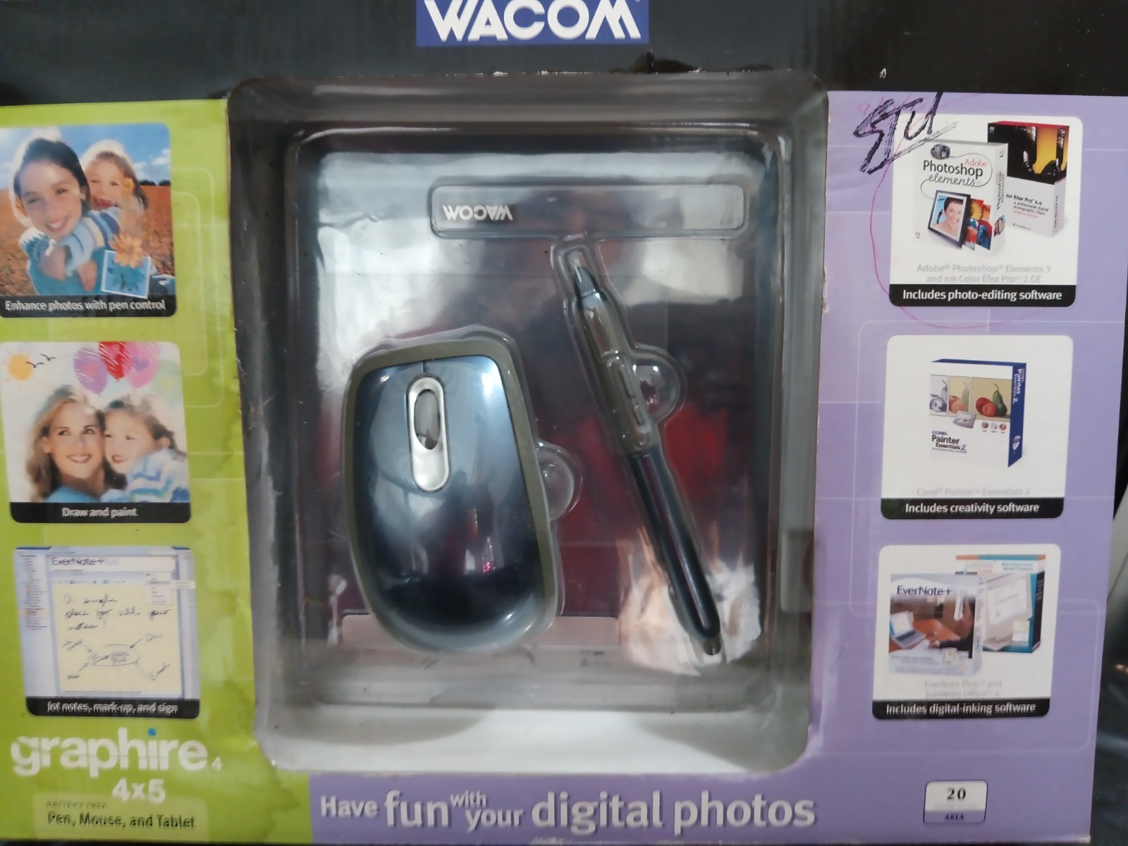 Wacom Graphire 4 Tablet Mouse Pen Holder 4x5 Digital Photo Edit ( CTE440B)