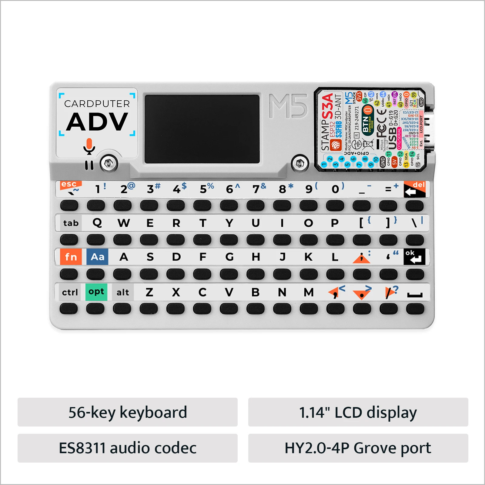 M5Stack Cardputer ADV ESP32 Portable Computer 1.14" Screen 56-Key Keyboard