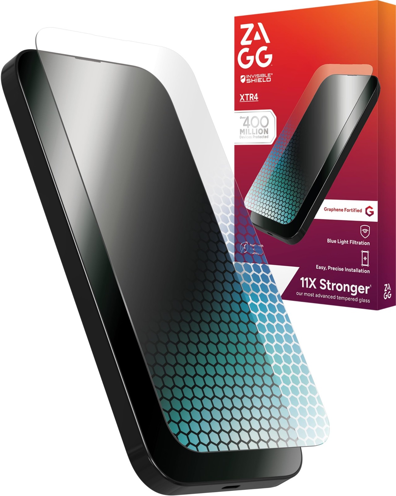 ZAGG XTR4 Screen Protector for iPhone 16 Pro - 11x Stronger Tempered Glass, B...