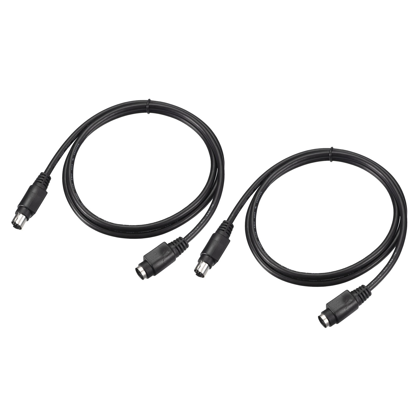 PS/2 Mouse and Keyboard Extension Cable 6P 3.28 Feet Male to Female 2Pcs,Black