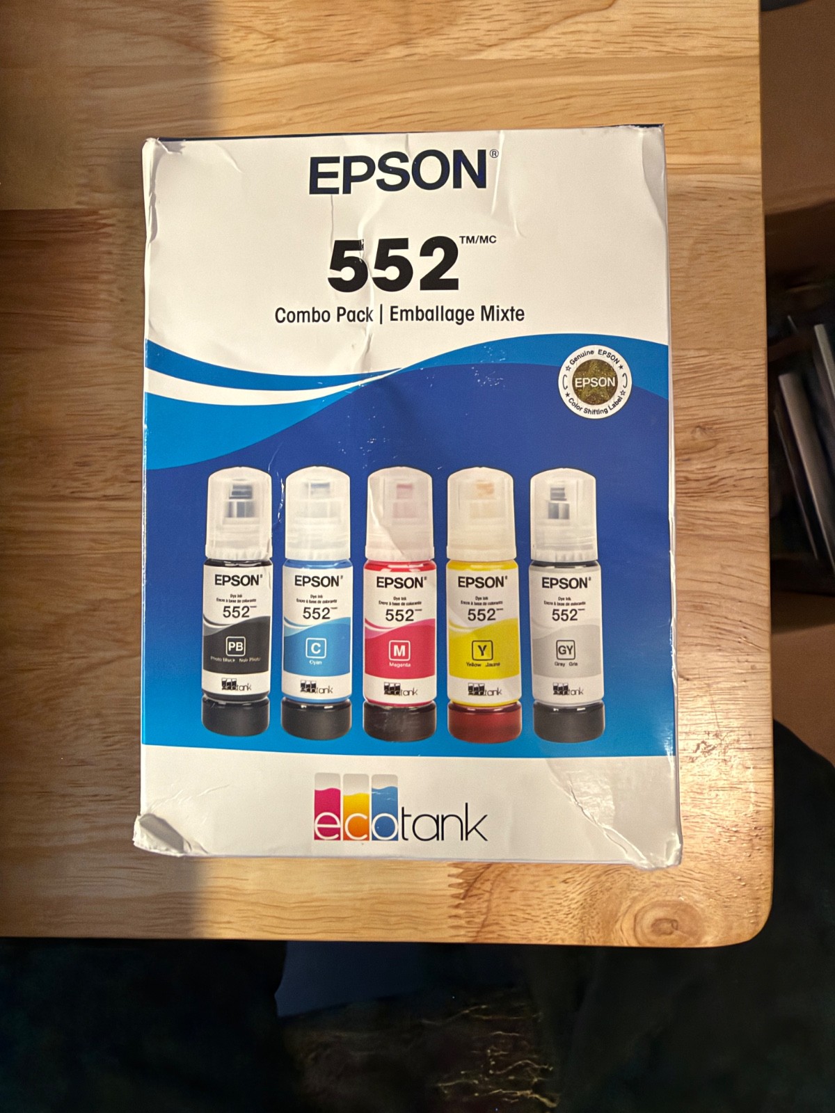 Genuine Epson 552 EcoTank Ink Bottle Combo Pack T552920 5 Colors NEW SEALED