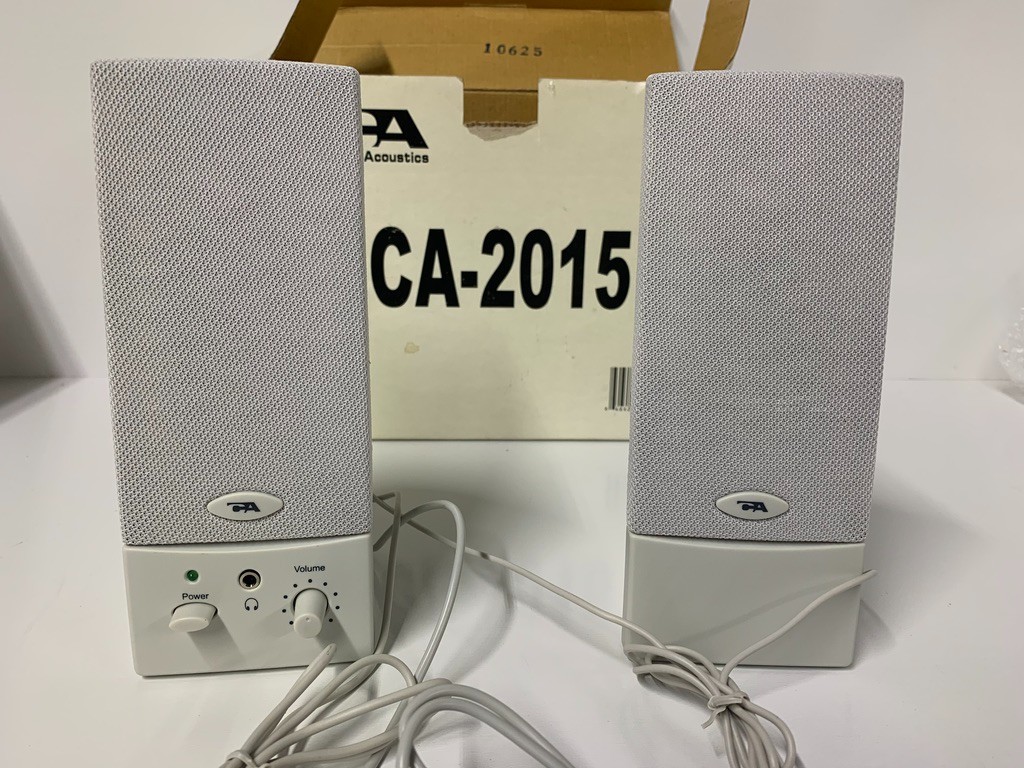 **Cyber Acoustics CA-2015 Wired Computer Speakers - White - Brand New